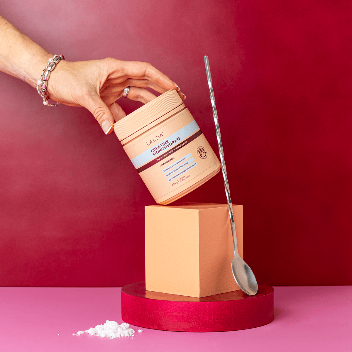 Creatine Monohydrate Supplement with Spoon